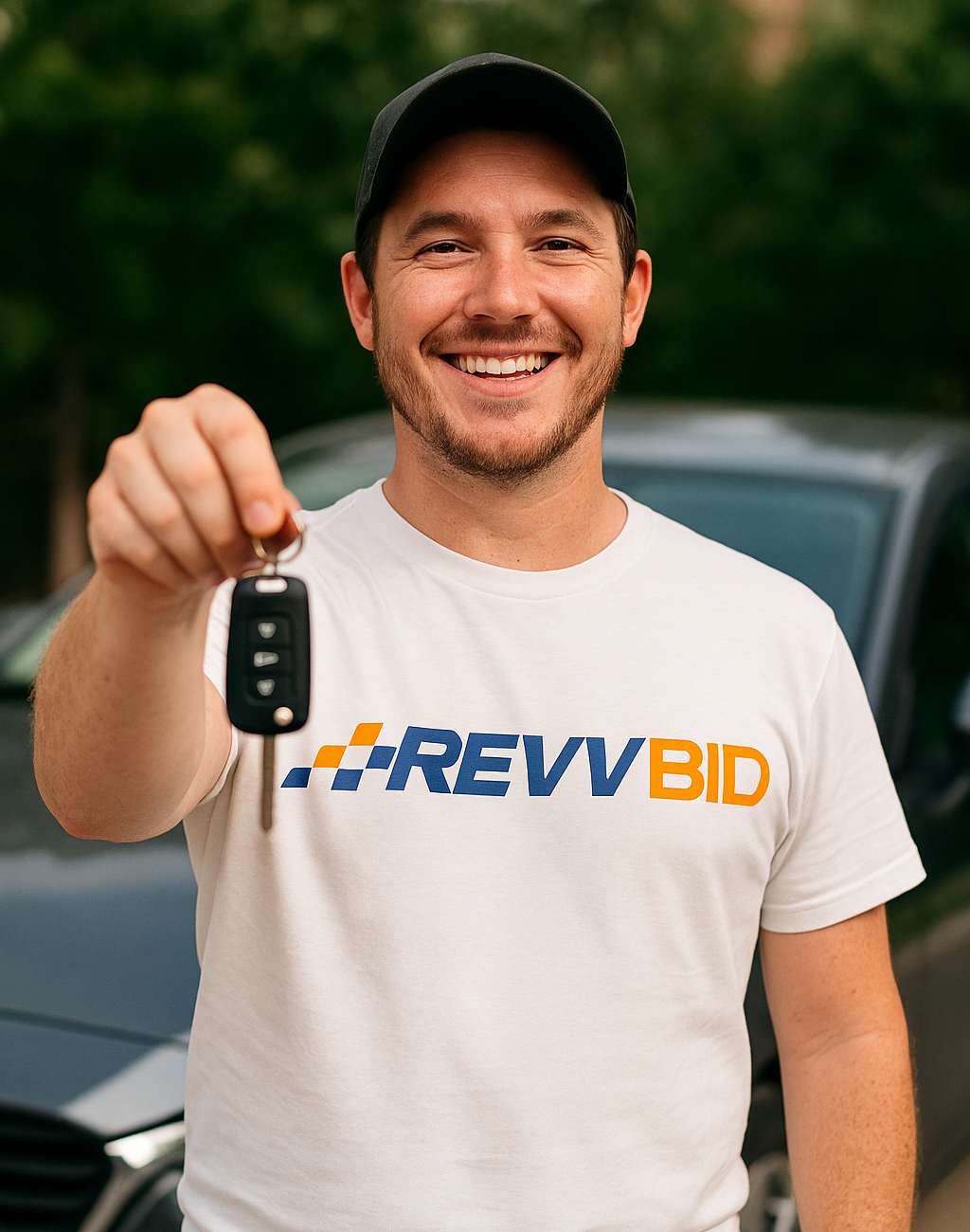 Worker with safety helmet holding a package